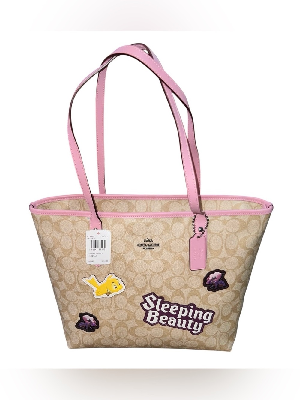 Coach x Disney Signature Sleeping Beauty City Zip Tote, NWT